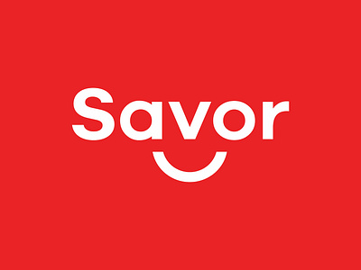 Savor brand circle eat enjoy food friendly geometric happy logo logos savor semicircle smile spice taste