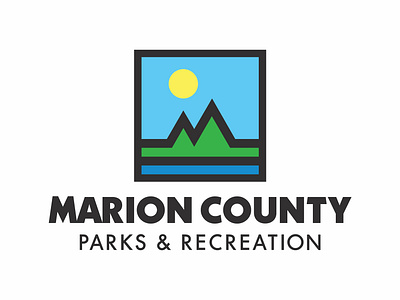 Marion County Parks & Recreation bold classic county geometric grass landscape logo logos m marion mark mountain outdoors parks pictorial recreation square strong sun water