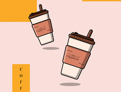 COFFEE & HAPPINESS branding design graphic design icon illustration typography