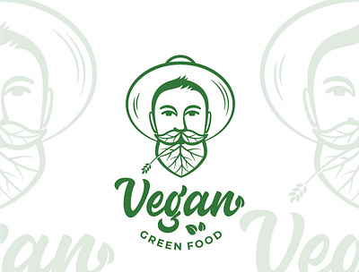 VEGAN GREEN FOOD adobe illustrator branding graphic design logo ui