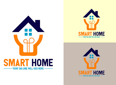 Smart Home Logo 3d branding graphic design logo motion graphics