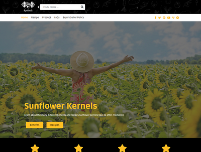 Sunflower kernels Recipe and selling web design branding design ui web design website design wordpress website