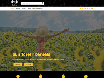 Sunflower kernels Recipe and selling web design