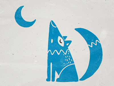 x Howl x blue eve eye howl lazy moon pillow screenprint silkscreen wolf