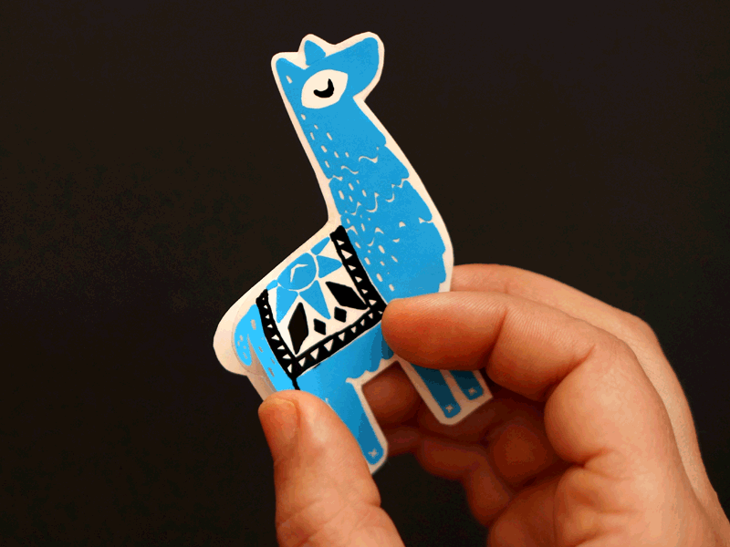 Vision / Illusion animal blue furry gif illustration lazy llama sticker sticker pack stopmotion transparent