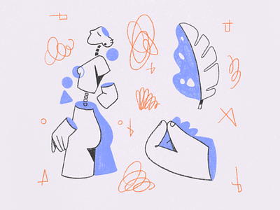 Wild Shapes abstract character doodle experiment hand illustration leaf pencil procreate shapes sketch wild