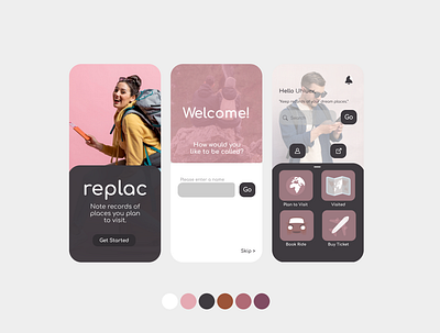 Replac app application branding design figma illustration mobile note reminder travel ui ui design uiux uiux design ux ux design