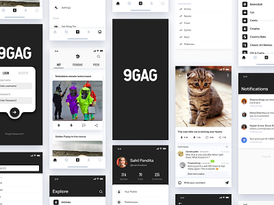 9GAG Redesign UI Kit Freebie