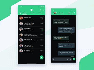 Whatsapp Dark Mode Concept