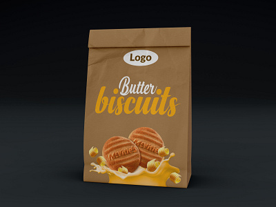 Butter cookie package design adobe design chips design chips packaging design design graphic design label label design logo package design packaging design peanut butter cookie package