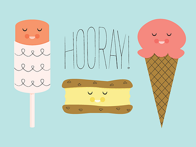 just some good news... ice cream ice cream cone ice cream sandwich illustration push up
