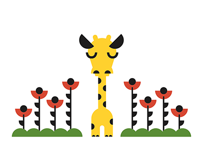 sometimes giraffe... flowers giraffe illustration