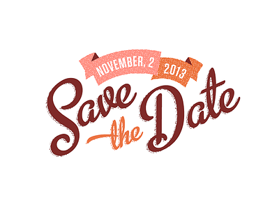 save the date... banner charity invite save the date typography
