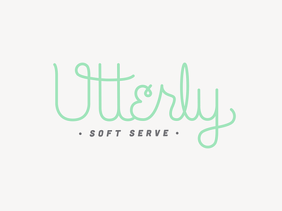 Utterly... winner branding custom type ice cream logo nashville soft serve typography utterly yum