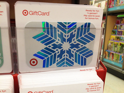 Target GiftCard - Snowflake gift card holiday illustration lenticular shiny snowflake target winter