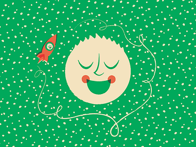 creepy xmas dreams... creepy dream illustration rocket smile snow snowball stars xmas