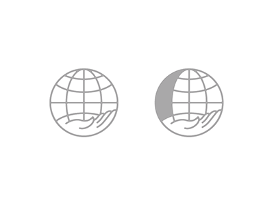 Globish. globe hand logo mark