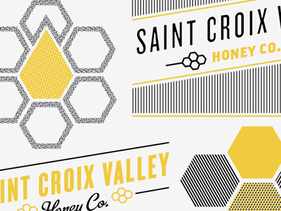 Honey black branding hexagon honey label logo yellow