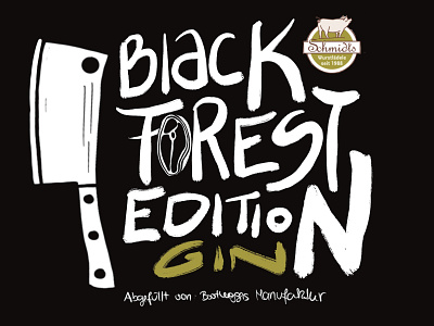 LABEL DESIGN – Black Forest Gin design graphic design illustration lettering typography