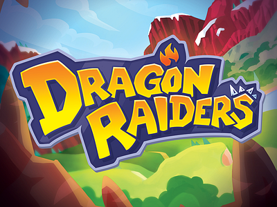 Dragon Raiders Logo design game illustration logo mobile toon