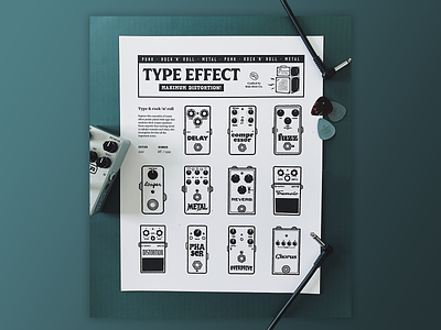 Ride Slow | Type Effect Print amp art print bass distortion effect pedal guitar illustration music print design risograph type typography