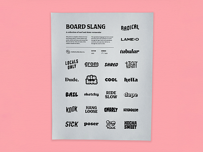 Ride Slow | Board Slang Print art print font hand lettering layout lettering lingo print design risograph slang type typeface typography