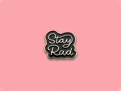 Ride Slow | Stay Rad Pin badge enamel pin gold hand lettering lettering logotype pin script simple stay rad type typography