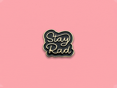 Ride Slow | Stay Rad Pin badge enamel pin gold hand lettering lettering logotype pin script simple stay rad type typography