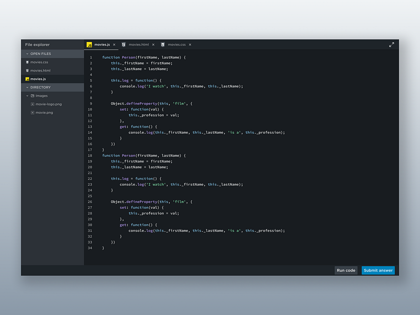 Inbrowser Code Editor by Ty Fortune on Dribbble