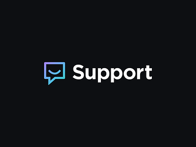Pluralsight | Internal Support Logo brand branding chat gradient icon iconography logo modern simple smiley support wordmark