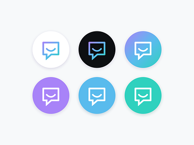 Pluralsight | Support Icons brand branding chat bubble emoji gradient icon iconography logo palette simple smiley support