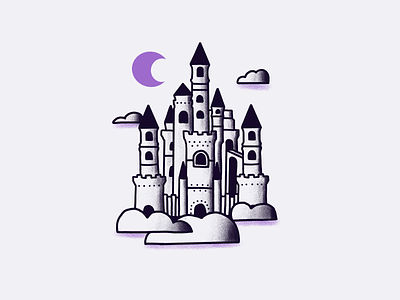 Tour of Terror | Spooky Castle american traditional castle drawing halloween horror illustration inktober october purple sketch spooky tour of terror