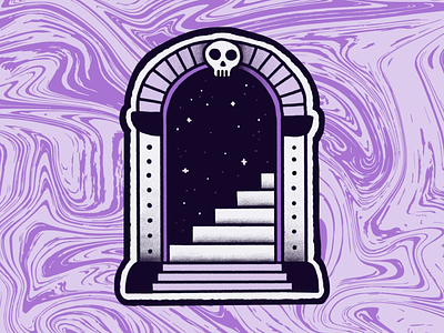 Tour of Terror | Gloomy Pathway animation doorway drawing halloween horror inktober october sketch skull spooky stairway tour of terror