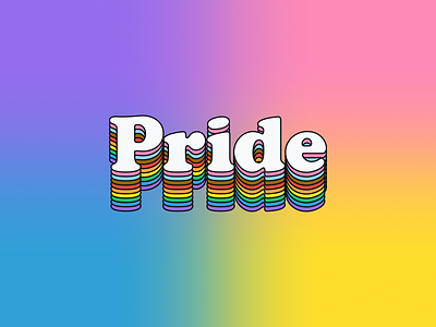 Groovy Rainbow brand branding gradient lgbt lgbtq logotype pride rainbow retro type typography wordmark