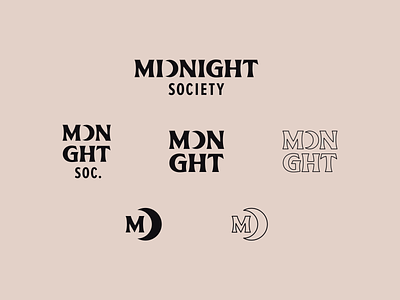 Midnight Society | Logo System branding horror logo logotype monogram responsive scary spooky system type typography wordmark