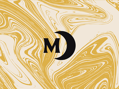 Midnight Society | Groovy Monogram brand branding crescent horror m marble monogram moon pattern spooky type typography