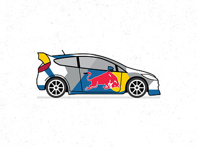 GRC | Sebastian Eriksson car fiesta flat ford illustration racing rallycross red bull sebastian eriksson simple