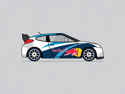 GRC | Rhys Millen car flat grc hyundai illustration racing rallycross red bull simple veloster