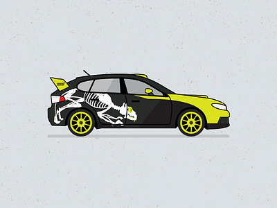 GRC | Dave Mirra car dave mirra flat illustration line racing rallycross simple subaru wrx