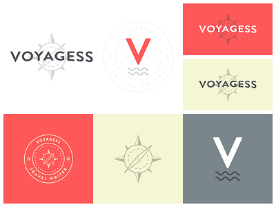 Voyagess | Branding adventure badge brand branding compass letter logo monogram travel typography v