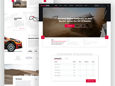 Red Bull GRC | Logo & Site Concept 2 brand branding homepage interface landing page layout logo red bull typography web web design website