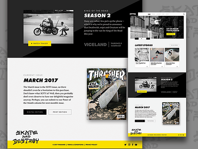 Thrasher | Web Concept color concept interface landing page skate skateboard skateboarding typography ui web web design website