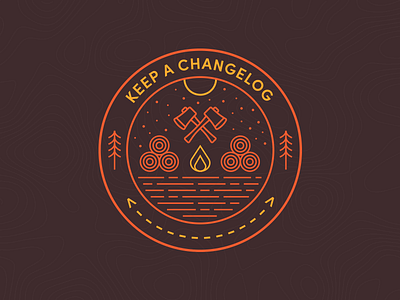 Keep A Changelog | Badge badge brand branding camping code color icon identity logo outdoors pattern typography