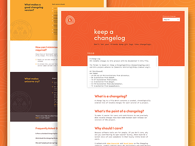 Keep A Changelog | Landing Page brand branding code landing page logo monogram one page programming type typography web website