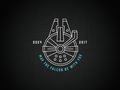 May 4th | The Falcon badge falcon icon line logo may 4 may fourth millennium falcon sci fi star wars type typography