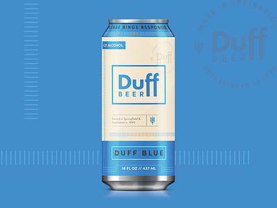 Cartoon Rebrand | Duff Blue badge beer brand branding brewery can cartoon duff beer logo simpsons type typography