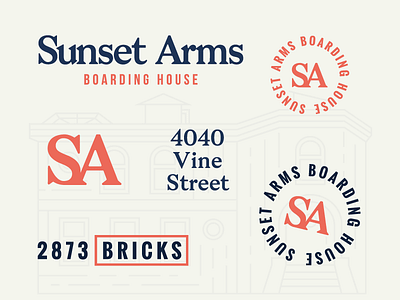 Cartoon Rebrand | Sunset Arms Assets badge brand branding cartoon color hey arnold logo modern nickelodeon sunset arms type typography