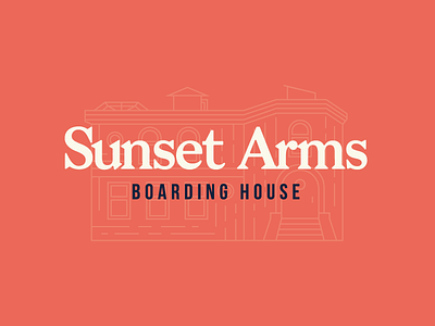 Cartoon Rebrand | Sunset Arms badge brand branding cartoon color hey arnold logo modern nickelodeon sunset arms type typography