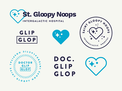 Cartoon Rebrand | St. Gloopy Noops badge brand branding cartoon color health hospital logo rick and morty st gloopy noops type typography