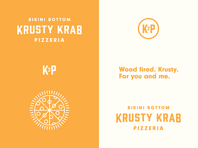 Cartoon Rebrand | K2P Brand Crumbs badge brand branding cartoon color krusty krab logo pizza restaurant spongebob type typography